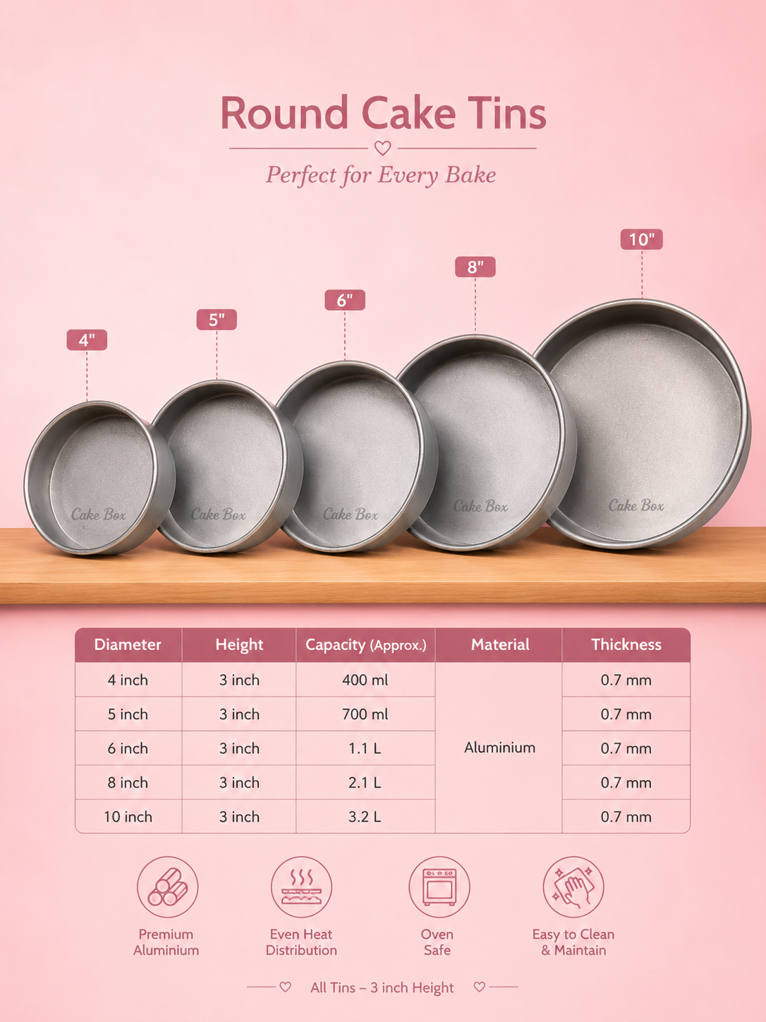 Round Aluminium Cake Tin