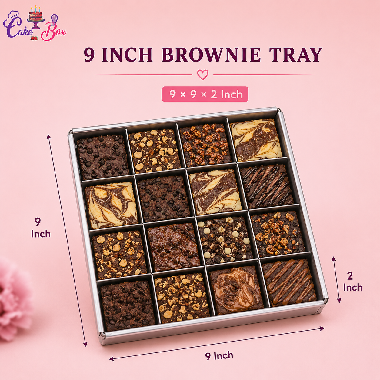 Cake box luxe brownie tray