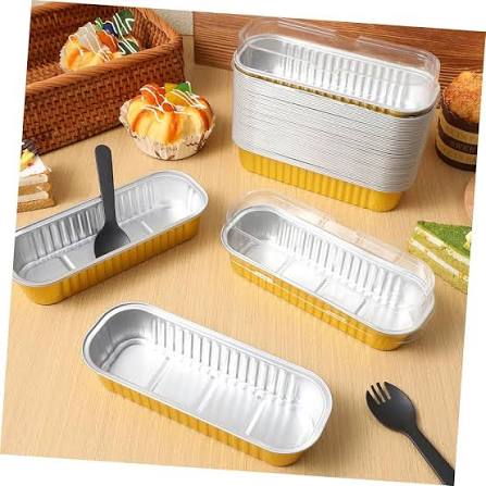 Foil Container Oval With Lid GOLD(PACK OF 10)